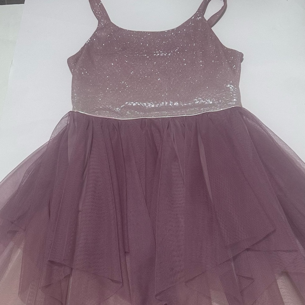 Pink and purple girl two-tone, spaghetti strap tutu dress